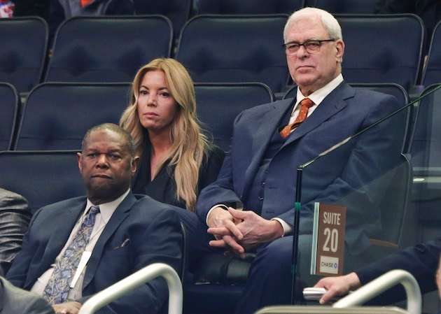 Phil Jackson and wife Jeanie Buss. 